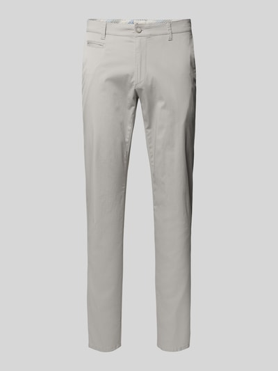 Brax Regular fit chino met structuurmotief, model 'FABIO' Zilver - 2