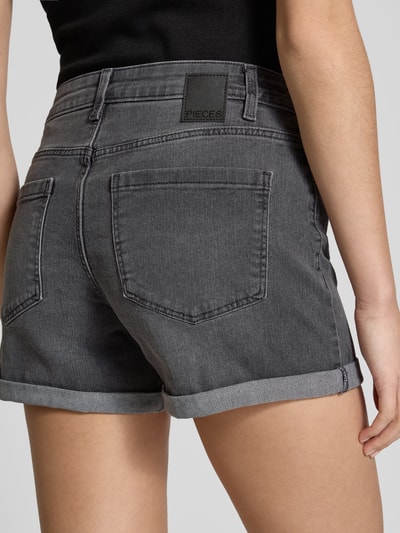 Pieces Regular Fit Jeansshorts aus Baumwoll-Mix Modell 'PEGGY' Hellgrau 3