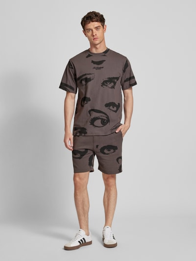 The Hundreds Sweatshorts met motiefprint Antraciet - 1