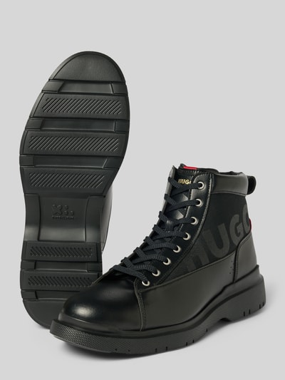 HUGO Boots aus Kalbnappa mit Profilsohle Black 4