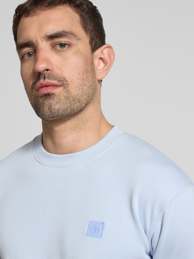 Scotch & Soda Sweatshirt met logobadge, model 'Seasonal core' Lichtblauw - 3