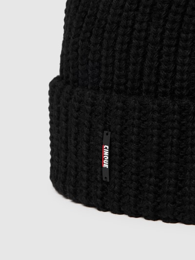 Cinque Beanie met labeldetail, model 'Modesto' Zwart - 2