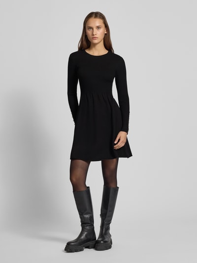 Only Getailleerde gebreide jurk van viscosemix, model 'NATASCHA' Zwart - 1