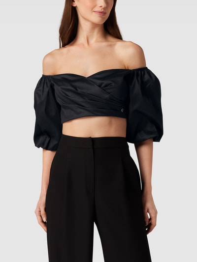 Guess Cropped Bluse mit Label-Detail Black 4