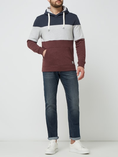 Tom Tailor Hoodie mit Blockstreifen Bordeaux Melange 1