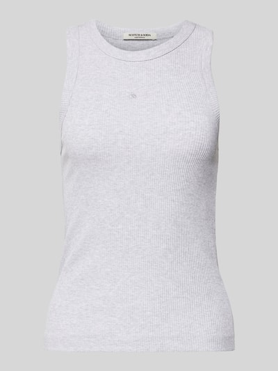 Scotch & Soda Tanktop met logostitching Lichtgrijs gemêleerd - 2