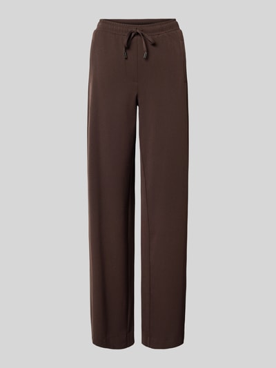 Produktfoto, brązowa Hose mit elastischem Bund Modell 'Melane flow' von OPUS, materiał z domieszką wiskozy, krój regular fit, szerokość w rozmiarze 36: 39 cm, długość nogawki wewnętrznej w rozmiarze 36: 81 cm