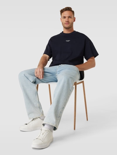 Jack & Jones Premium Loose Fit T-Shirt mit Label-Print (marine 