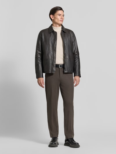 Lindbergh Straight Fit Stoffhose mit Viskose-Anteil Schoko 1