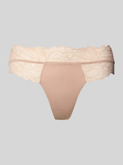 Calvin Klein Underwear String van kant Beige - 1
