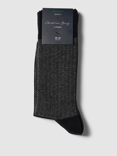 Christian Berg Men Socken im 2er-Pack mit Label-Detail Black 3