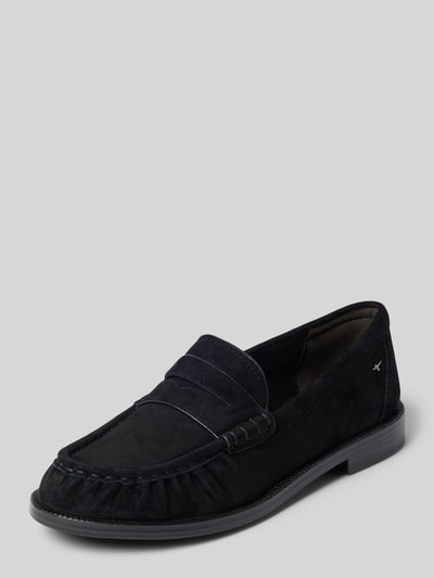 Produktfoto, Loafer aus echtem Rindsleder von Tamaris, schwarz, glatte und matte Oberflächen, sichtbare Nähte, Damen Loafer von Tamaris