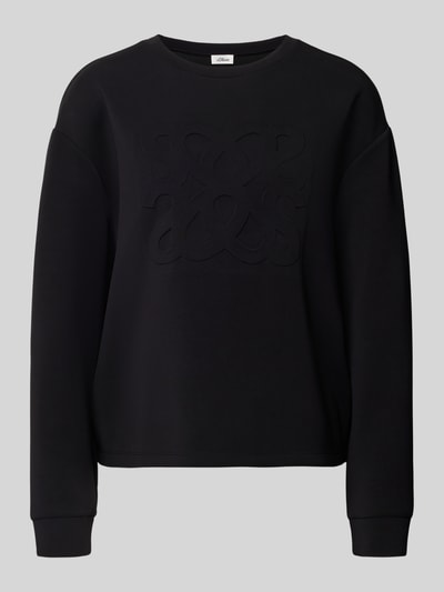 s.Oliver RED LABEL Regular Fit Sweatshirt aus Modal-Mix BLACK 2