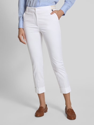 Marc Cain Regular fit broek met verkorte pasvorm en steekzakken Wit - 4