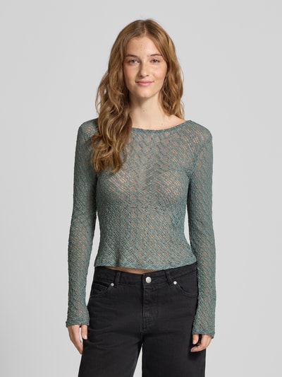 ONLY Slim Fit Langarmshirt aus Baumwoll-Mix Modell 'ANGILA' Schilf 4