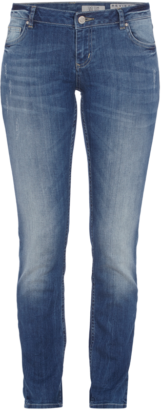 Review Double Stone Washed Jeans im Skinny Fit Blau 6