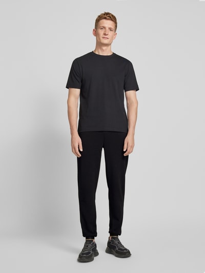 EA7 Emporio Armani Straight Leg Sweatpants mit Label-Patch Modell 'GOLD LABEL' Black 1