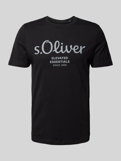 s.Oliver RED LABEL T-shirt met labelprint Zwart - 2