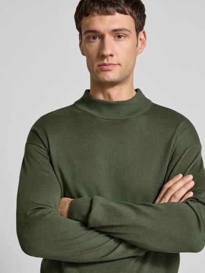 Scotch & Soda Strickpullover mit gerippten Abschlüssen Oliv 3