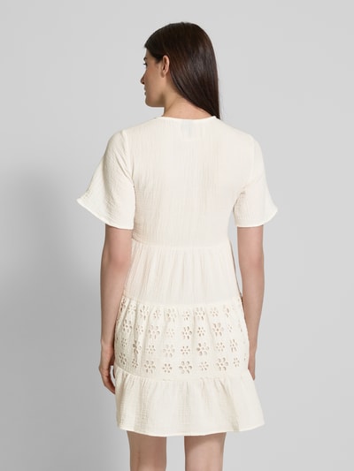 Vero Moda Getailleerde mini-jurk met broderie anglaise, model 'NATALI' Wit - 5