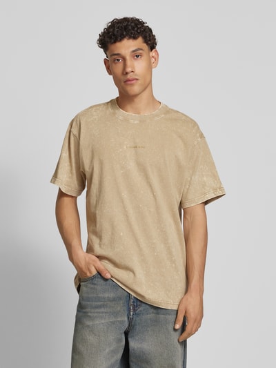 G-Star Raw T-shirt met labelprint Beige - 4