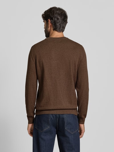 MCNEAL Strickpullover aus Baumwoll-Kaschmir-Mix mit Rundhalsausschnitt Hellbraun Melange 5