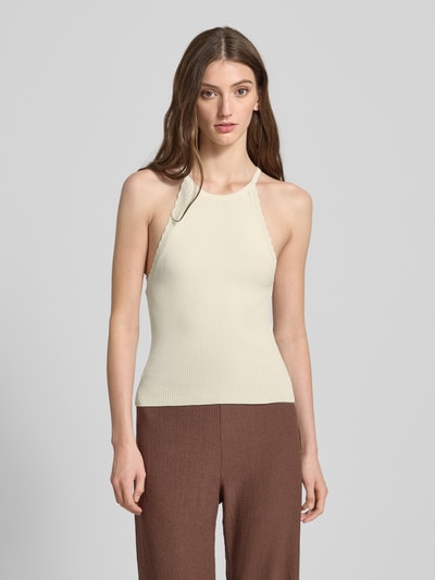 Only Slim Fit Top aus Feinstrick-Viskose-Mix Modell 'GEMMA' Offwhite 4