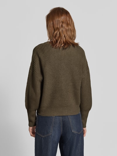 VERO MODA Oversized Strickjacke mit V-Ausschnitt Modell 'LEA' Dunkelgruen 5
