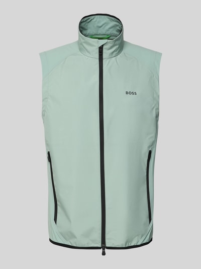 BOSS Green Gilet met labelprint, model 'Putt' Mintgroen - 2