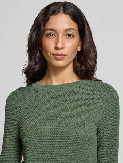 Vila Sweter z dzianiny z prążkowanymi wykończeniami model ‘dalo’ Trzcinowy 3