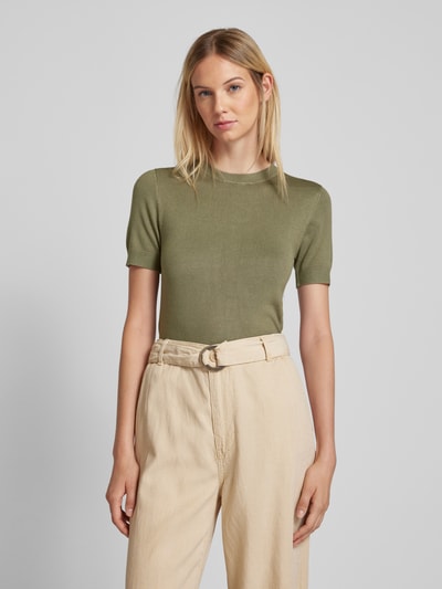 Mango Strickshirt mit Rundhalsausschnitt Khaki 4