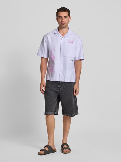 Edwin Regular Fit Freizeithemd mit Label-Detail Lila 1