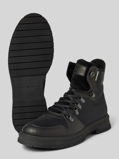 Tommy Hilfiger Schnürboots aus Leder mit Label-Patch Black 4