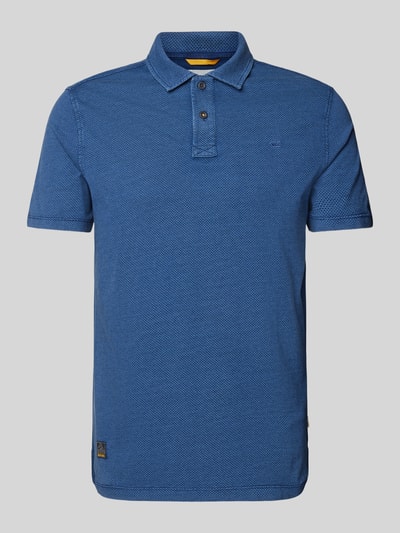 camel active Slim fit poloshirt met fijn gestructureerd motief Marineblauw - 2