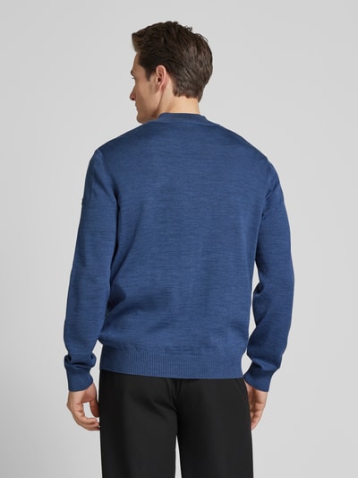 MAERZ Muenchen Strickpullover mit gerippten Abschlüssen Rauchblau 5