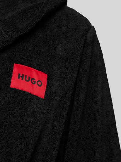 HUGO Bademantel mit Kapuze Modell 'Terry' Black 2