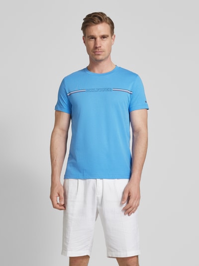 Tommy Hilfiger T-Shirt mit Label-Print Aqua 4