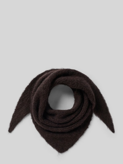 Produktfoto, dunkelbrauner Schal mit Woll-Anteil Modell 'Amaribel' von OPUS, weiche strukturierte Oberfläche, Damen Schal von OPUS
