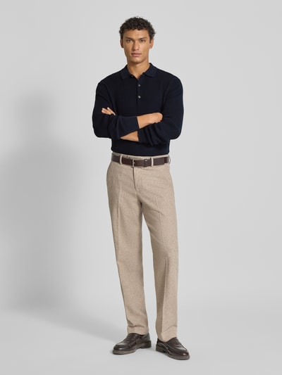 OLYMP Level Five Gebreide pullover met kentkraag Marineblauw - 1