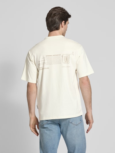 Casual Friday T-shirt met motiefprint, model 'ARCHER' Offwhite - 5