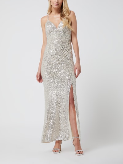 Jake*s Cocktail Abendkleid mit Pailletten  Metallic Beige Melange 1