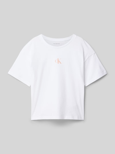 Calvin Klein Jeans Boxy fit T-shirt met logoprint en ronde hals Wit - 1