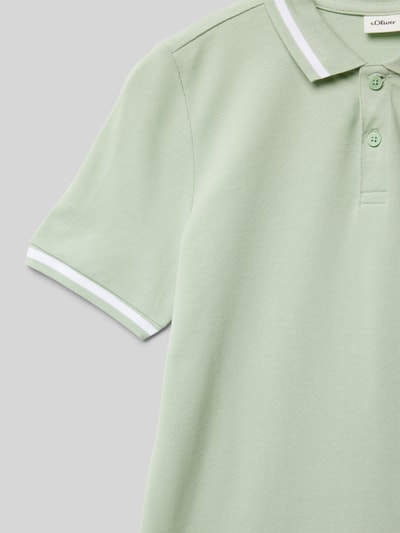 s.Oliver RED LABEL Regular Fit Poloshirt aus Baumwoll-Piqué mit Kontraststreifen Schilf 2