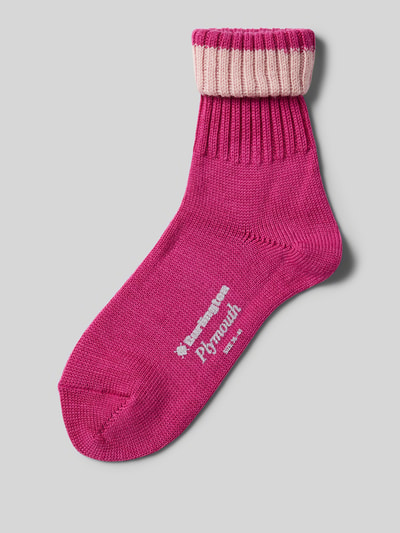 Burlington Wollsocken aus Schurwoll-Mix Modell 'PLYMOUTH' Pink 1