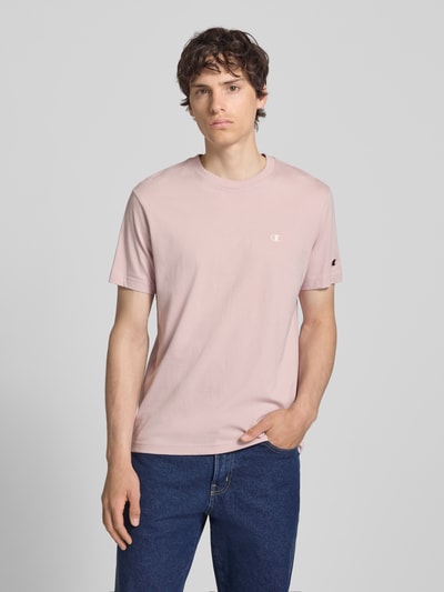 Champion T-Shirt mit Label-Stitchings und Rundhalsausschnitt Altrosa 4