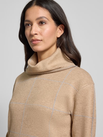 Betty Barclay Rollkragenpullover aus Viskose-Mix mit grafischem Muster Beige 3