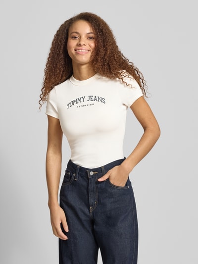 Tommy Jeans Slim Fit T-shirt van katoenmix model 'SLIM VARSITY' Wit - 4