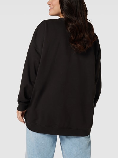 Tommy Jeans Curve PLUS SIZE sweatshirt met logostitching, model 'VARSITY' Zwart - 5