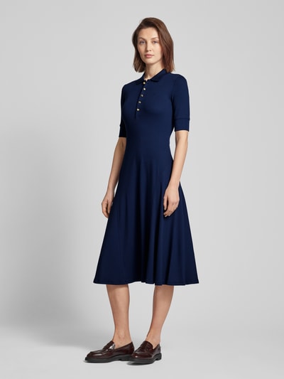 Lauren Ralph Lauren Polo jurk met halflange mouwen, model 'LILLIANNA' Marineblauw - 1