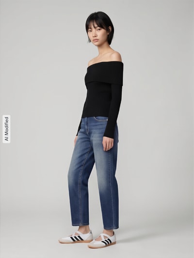 ONLY Sweter z dekoltem carmen Czarny 1